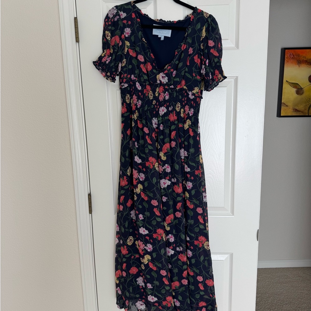 Hill House The Georgia Nap Dress in Navy Multi Peony Bouquet, size Medium - Picture 6 of 14